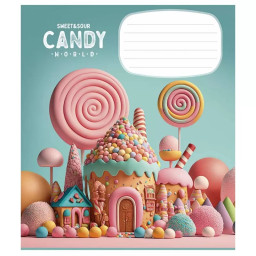 Тетрадь ученическая "Candy world" Школярик 012-3266K-3 в клетку, 12 листов