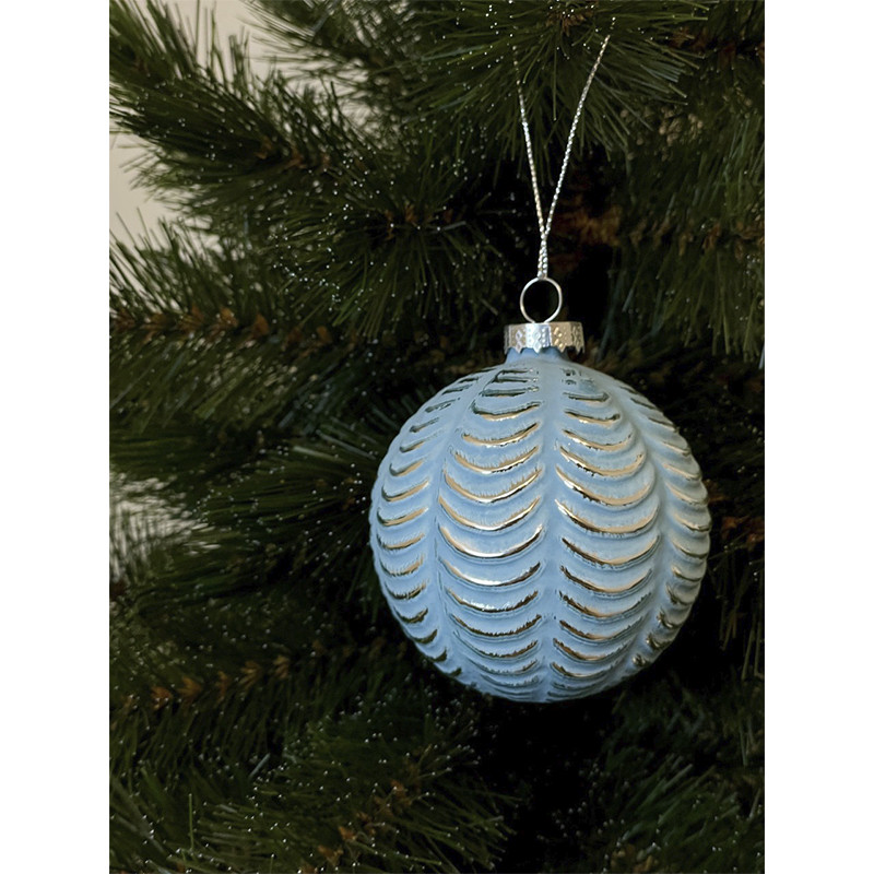 Ялинкова скляна кулька Chomik 5900779842410_2 діаметр 8 см, блакитний