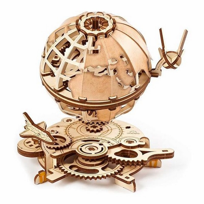 Дерев'яний механічний 3D конструктор Глобус Ugears 70128 184 деталі