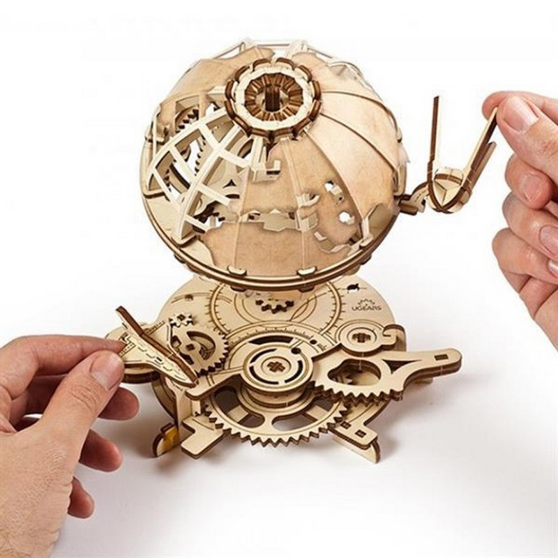 Дерев'яний механічний 3D конструктор Глобус Ugears 70128 184 деталі