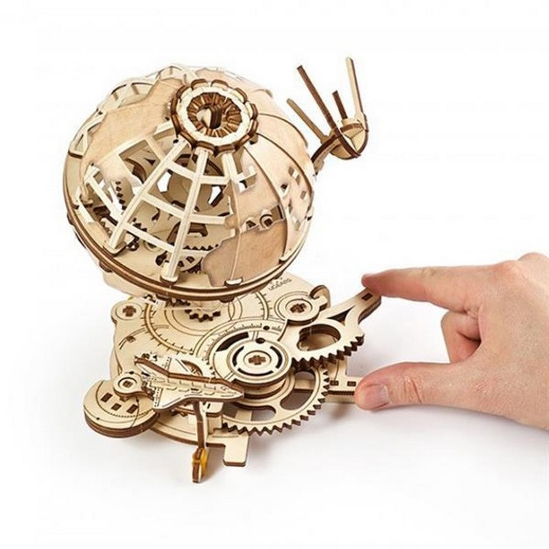 Дерев'яний механічний 3D конструктор Глобус Ugears 70128 184 деталі