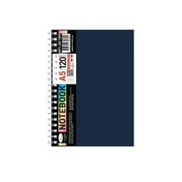 Блокнот А5 Апельсин АП-1509(Black) 120 листов, пружина сбоку