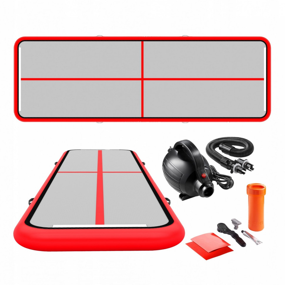 Мат надувной гимнастический Air Track Mat 4FIZJO P-5907739312044 White/Red 600x200x20 см