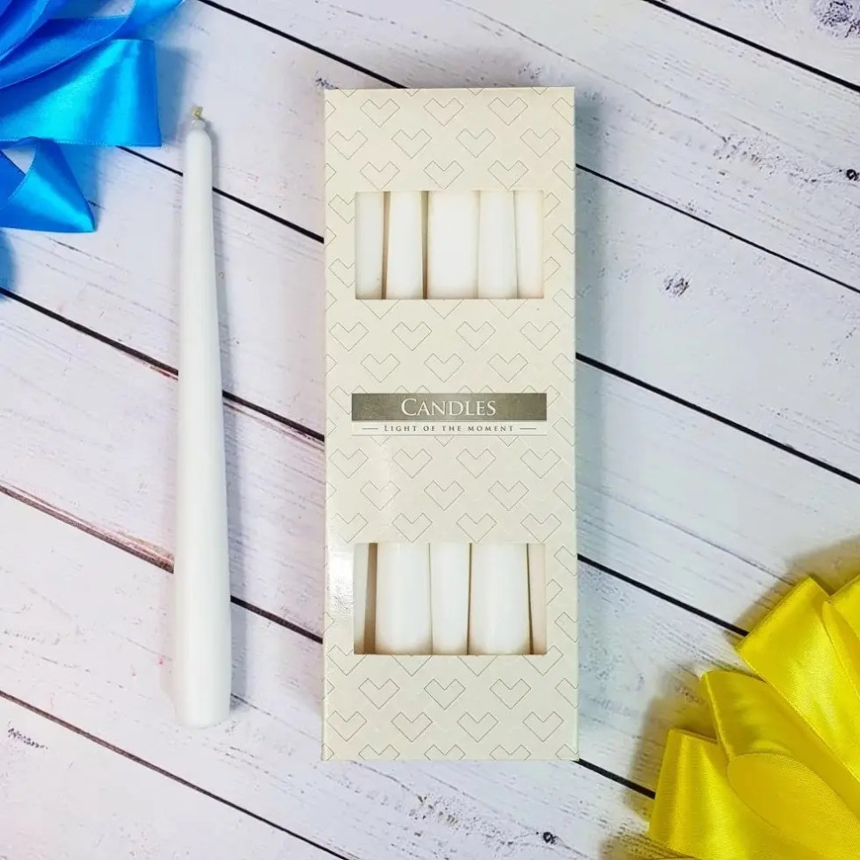 Набір свічок столових Aura Candles Bispol S30_090 Білі 4 шт