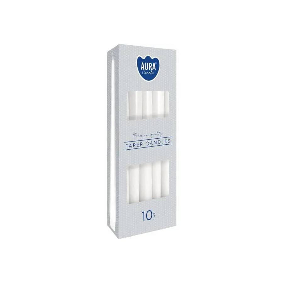 Набір свічок столових Aura Candles Bispol S30_090 Білі 4 шт