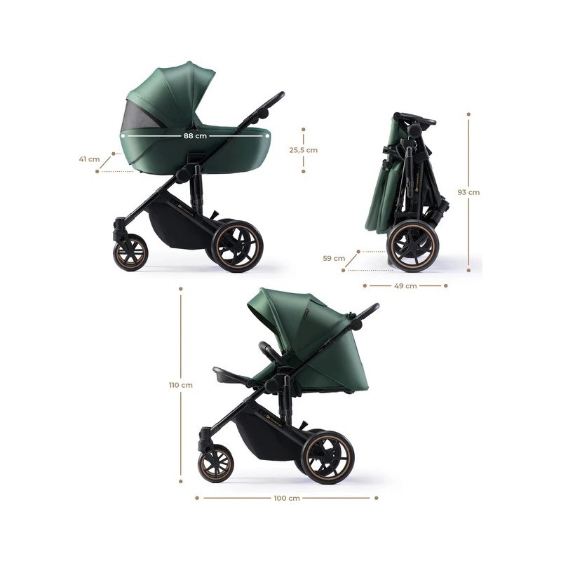 Универсальная коляска 2 в 1 Prime 2 Kinderkraft KSPRIM02GRE2000 Dark Green