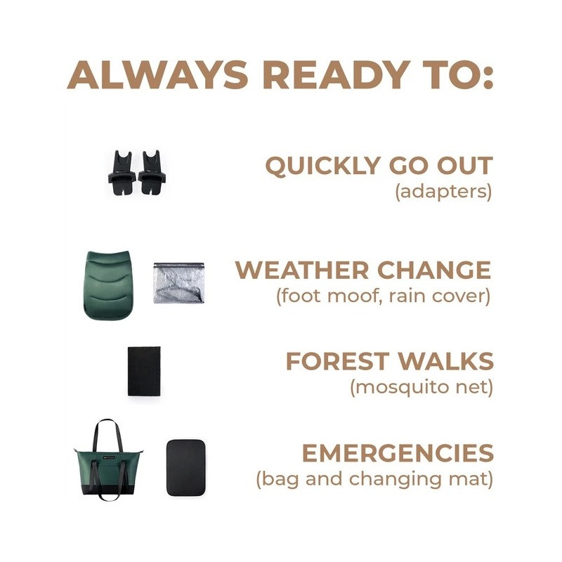 Универсальная коляска 2 в 1 Prime 2 Kinderkraft KSPRIM02GRE2000 Dark Green