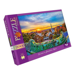 Пазл классический "Sunrise in Barselona, Spain" Danko Toys C2000-01-02, 2000 элементов