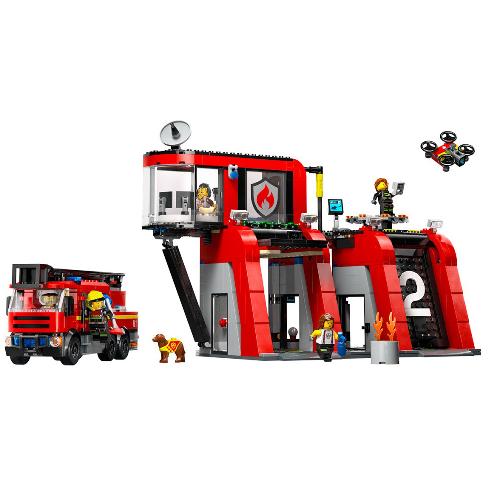Конструктор Lego City Пожежне депо з пожежною машиною 60414, 843 деталі