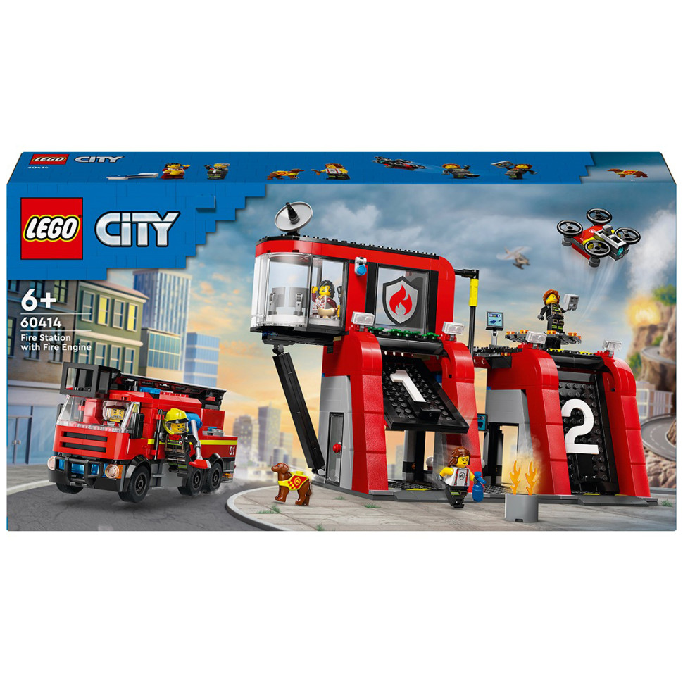 Конструктор Lego City Пожежне депо з пожежною машиною 60414, 843 деталі