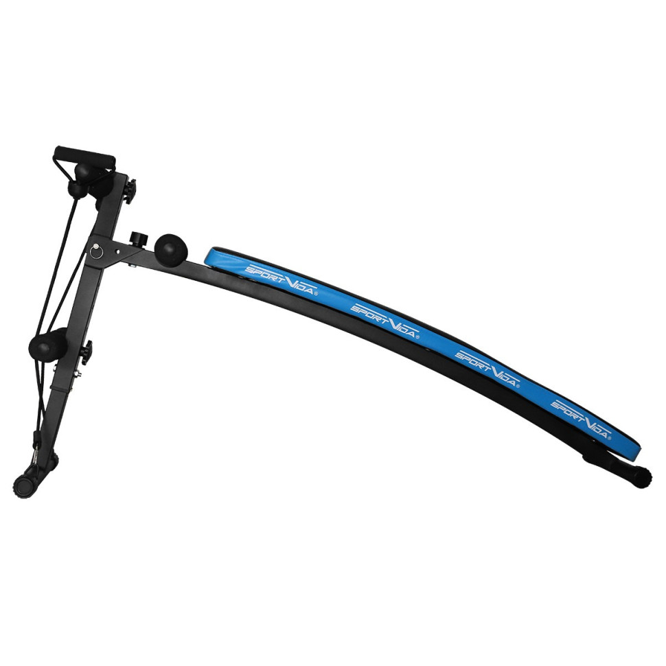 Скамья для пресса SportVida SV-HK0284 изогнута с эспандерами, до 110 кг