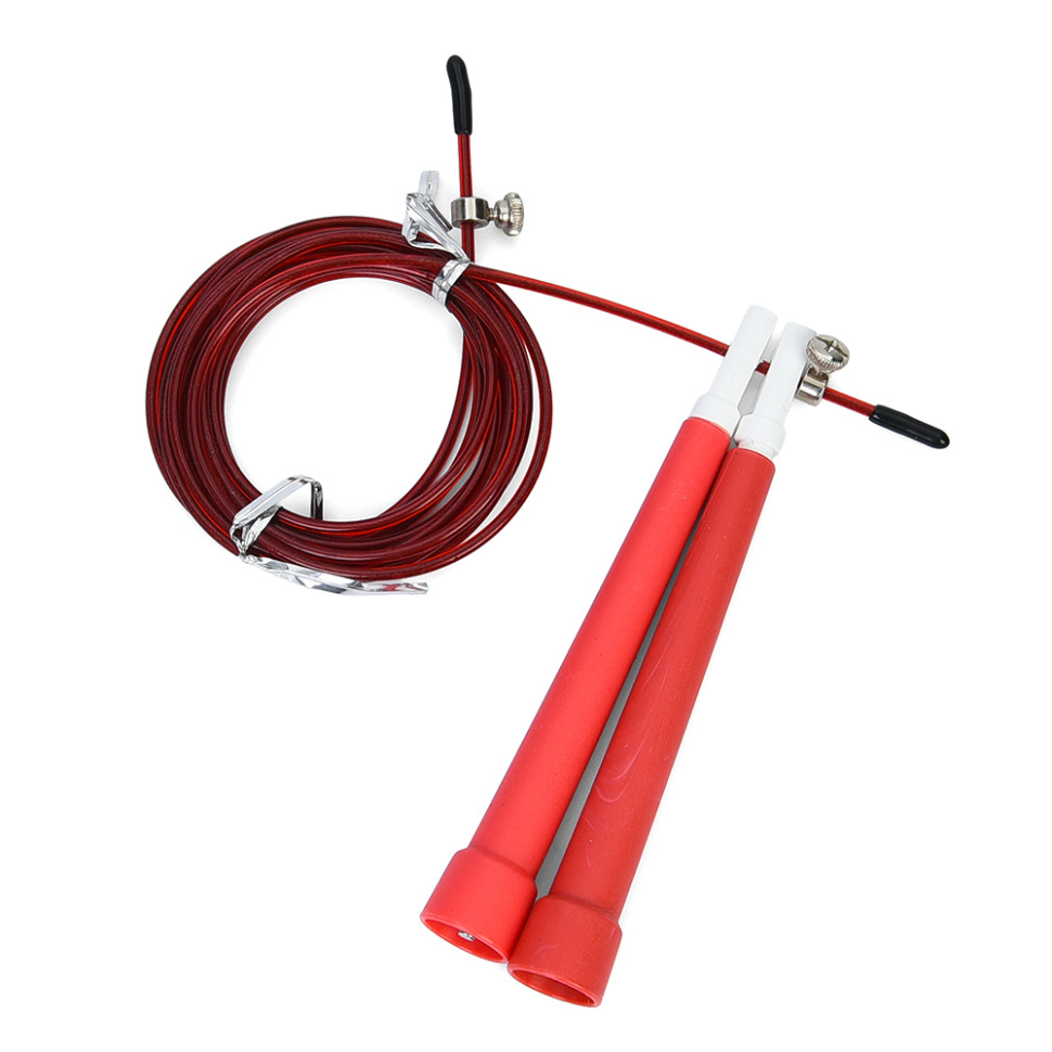 Скакалка скоростная Bambi MS 3765(Red) 290 см, ручка пластик, веревка резина+металл