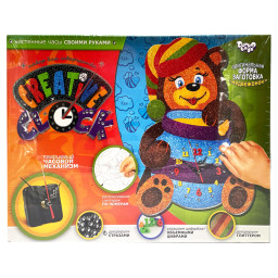 Набор для творчества "Creative clock: Медведь" Danko Toys СС-01-05 глиттер, часовой механизм