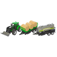 Игровой набор трактор-бульдозер инерционный 9970-40A 17 см, 2 прицепа