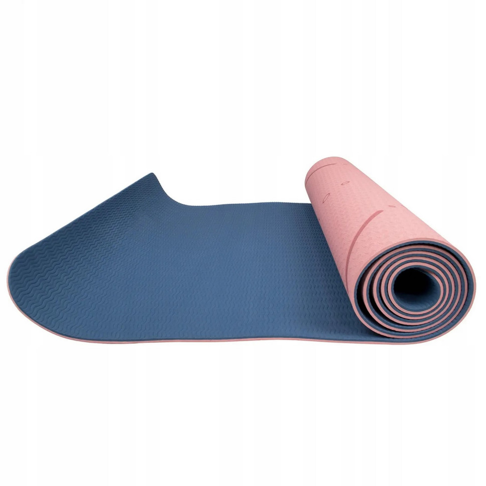 Коврик (мат) для йоги и фитнеса Springos YG0014 Pink/Blue, TPE 6 мм