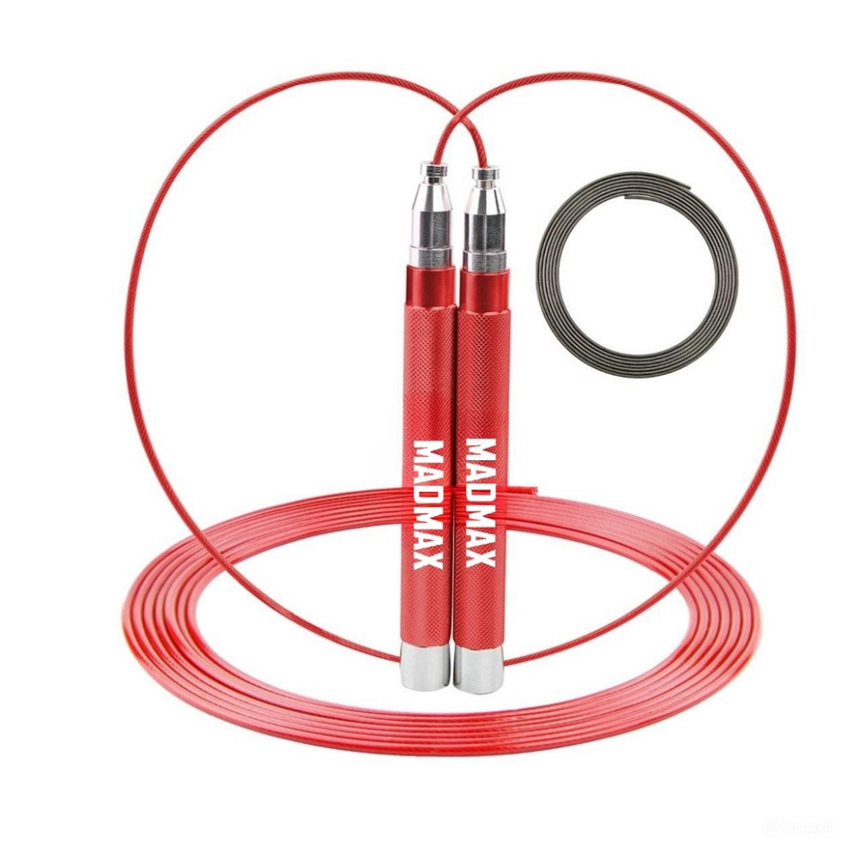 Скакалка швидкісна на підшипниках MFA-286 Speed jump rope MadMax MFA-286-RED-U, Red