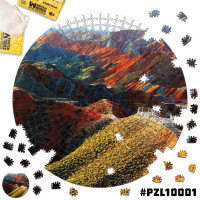 Деревянный Пазл "Цветные скалы Чжанъе Данксиа" Wortex Woods PZL10001