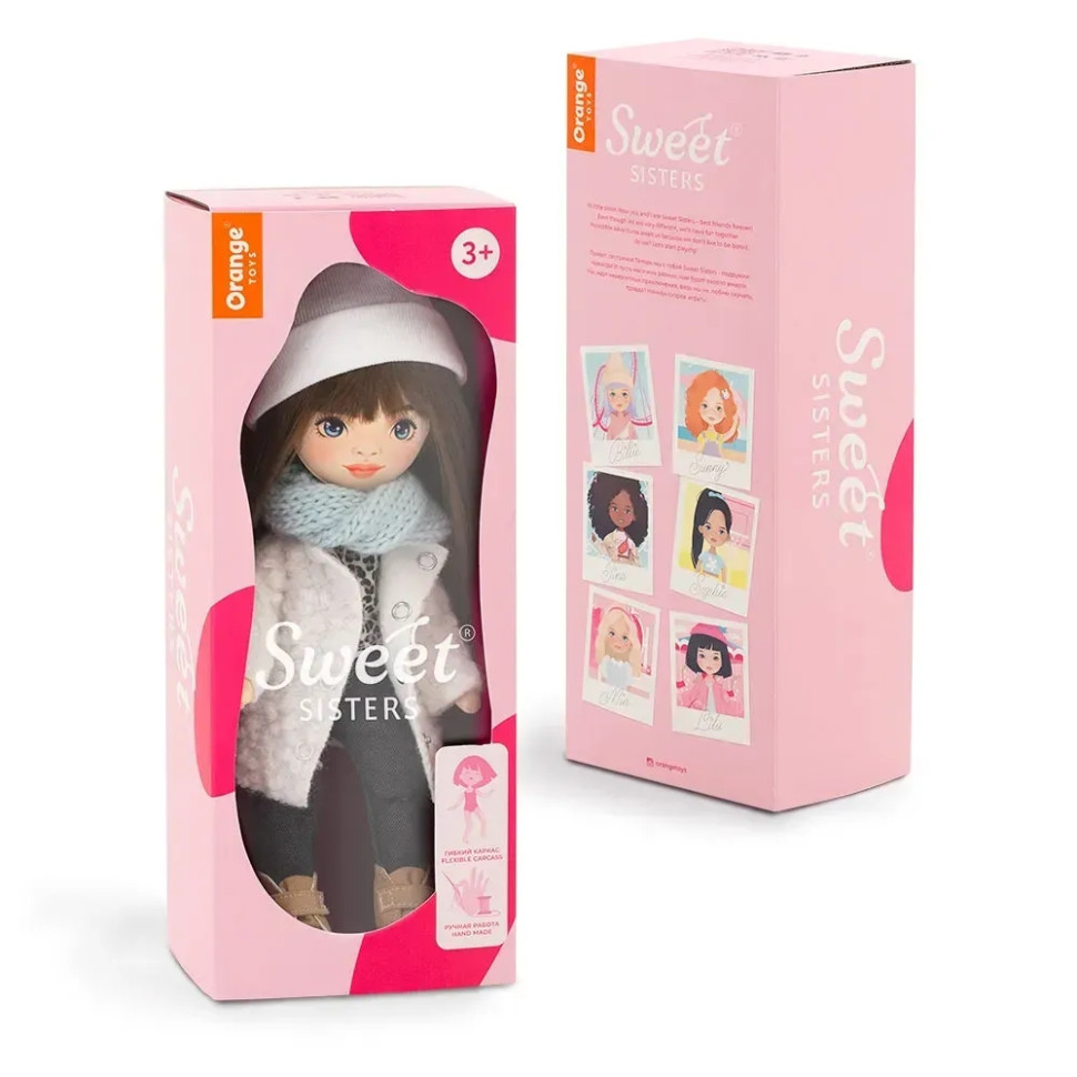 Дитяча м'яка лялька Софі ORANGE Sweet Sisters SS03-09 в білому хутряному пальто