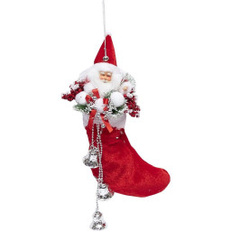 Новогоднее украшение "Сапог с украшением" Bambi 23K-113, 20 х 35 см