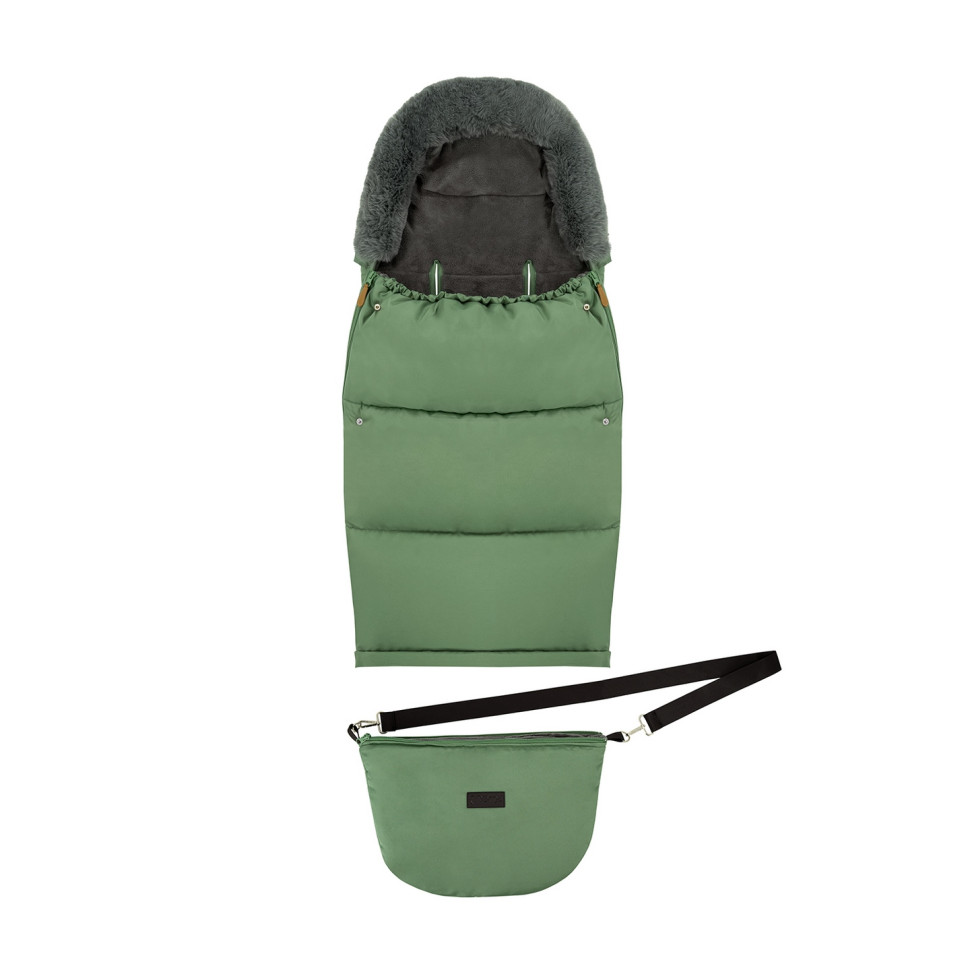 Зимовий конверт у коляску Sleeping bag 2 в 1 MoMi AKCE00051 green, з сумкою