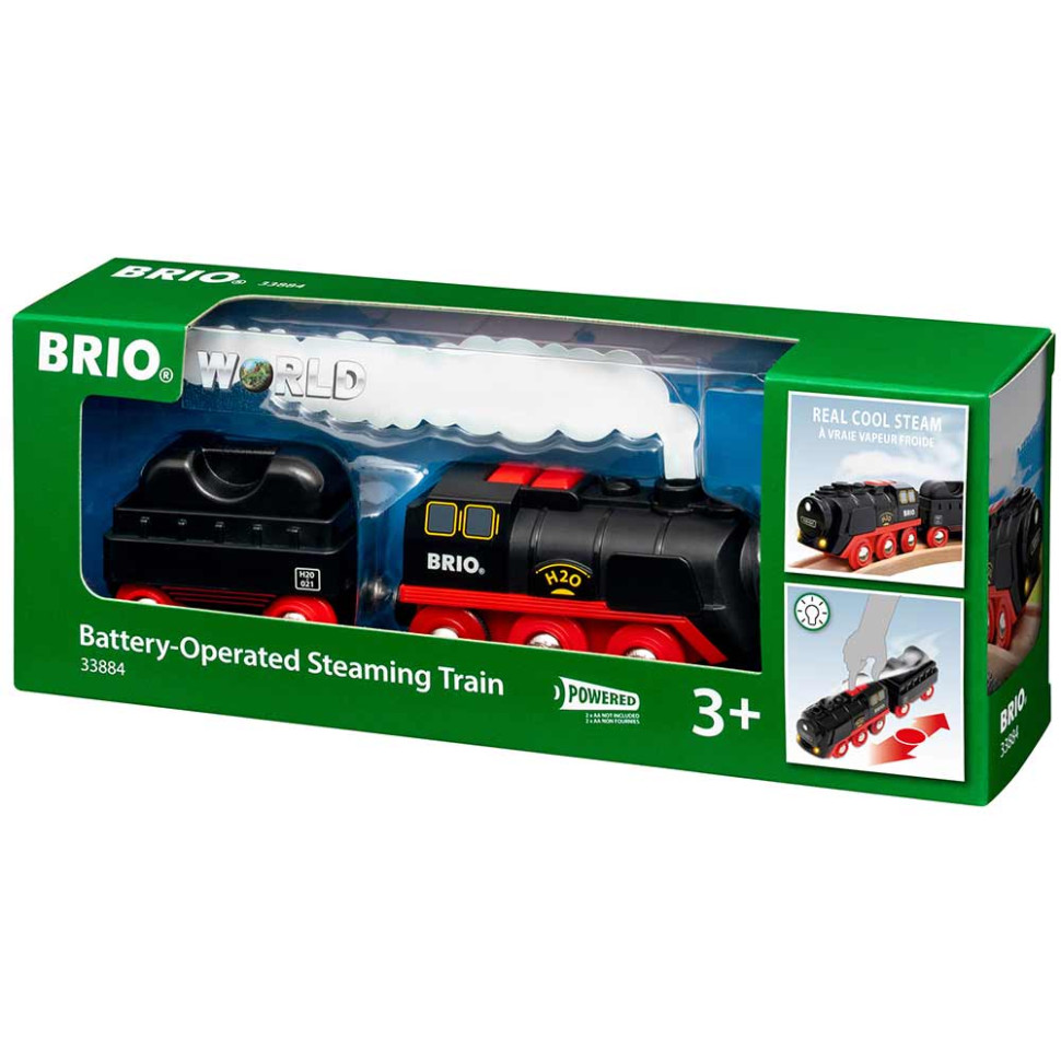 Поезд для детской железной дороги BRIO 33884-BR, на батарейках, пластик, свет и пар