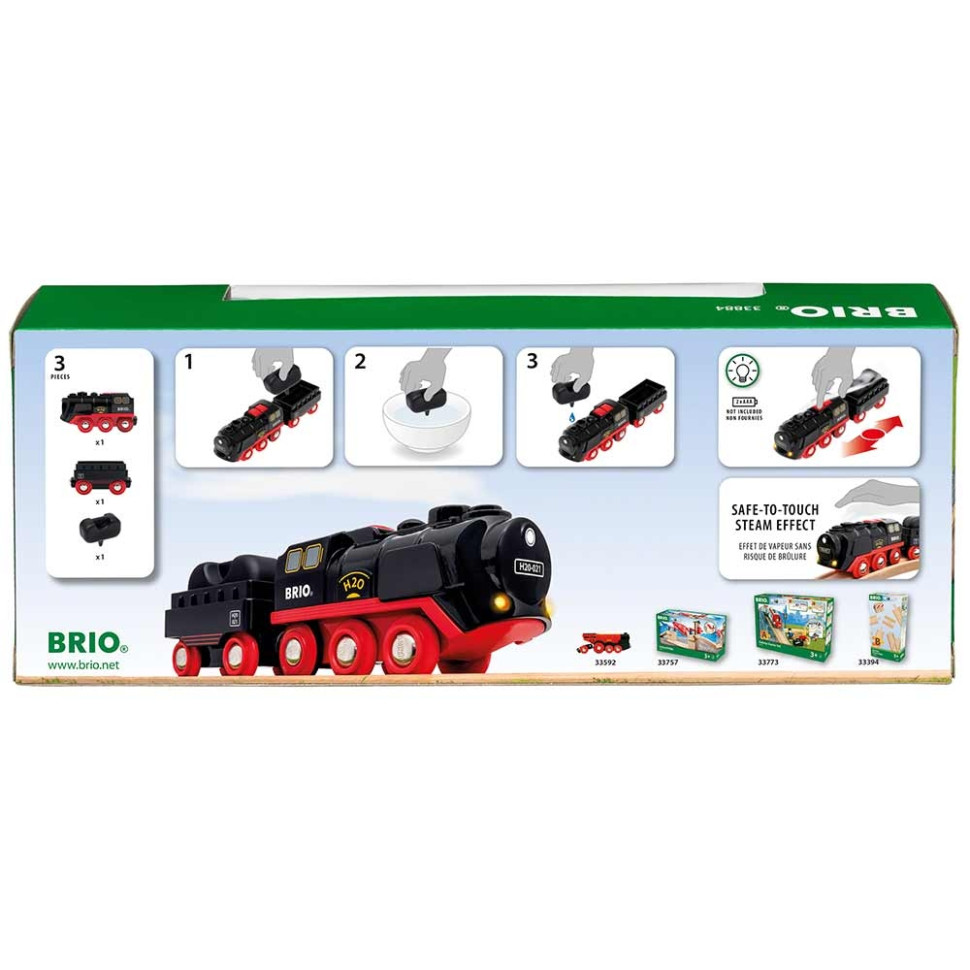 Поезд для детской железной дороги BRIO 33884-BR, на батарейках, пластик, свет и пар