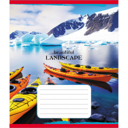 Тетрадь ученическая "Байдарки" Leader 018-540017L-1 в линию, 18 листов