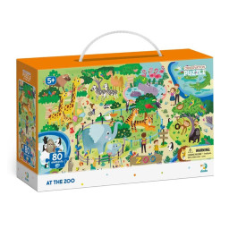 Пазл обсервационный "Зоопарк" DoDo Toys 300259, 80 элементов