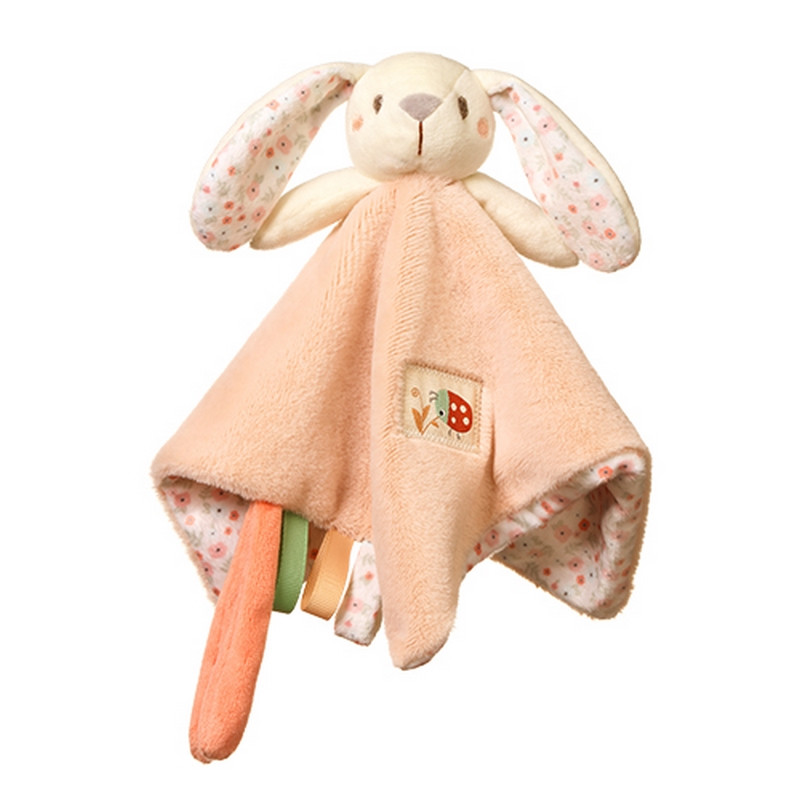 Обнимашка для малышей с погремушкой «Веселый кролик» Babyono 1539BO 25 х 25 см