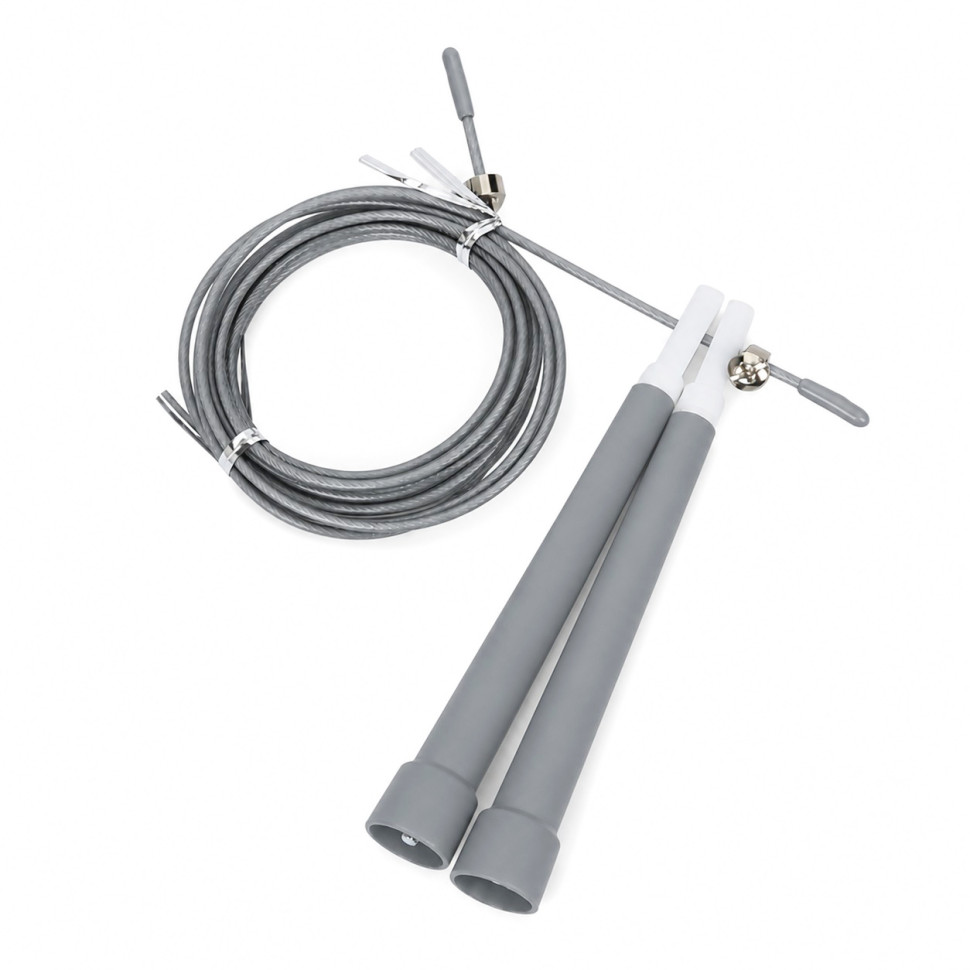 Скакалка скоростная Bambi MS 3765(Silver) 290 см, ручка пластик, веревка резина+металл