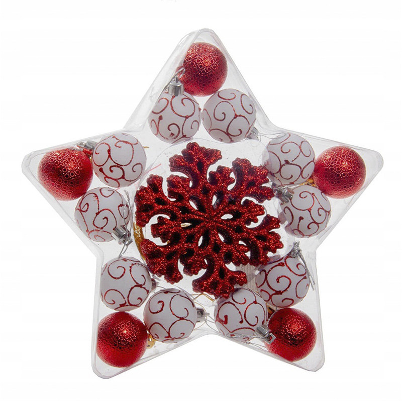 Набір пластикових кульок Зірка Chomik 5900779804746_1, 25 шт, білий з червоним