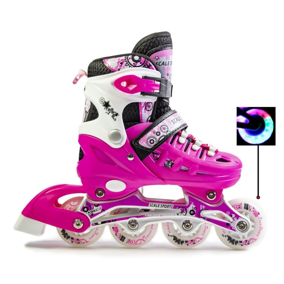 Детские раздвижные ролики LF 905 Scale Sports 1516215648 Pink, размер 29-33