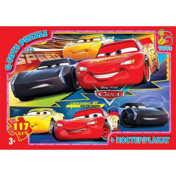 Детский пазл "Тачки" G-Toys Z10198 плакат 117 элементов