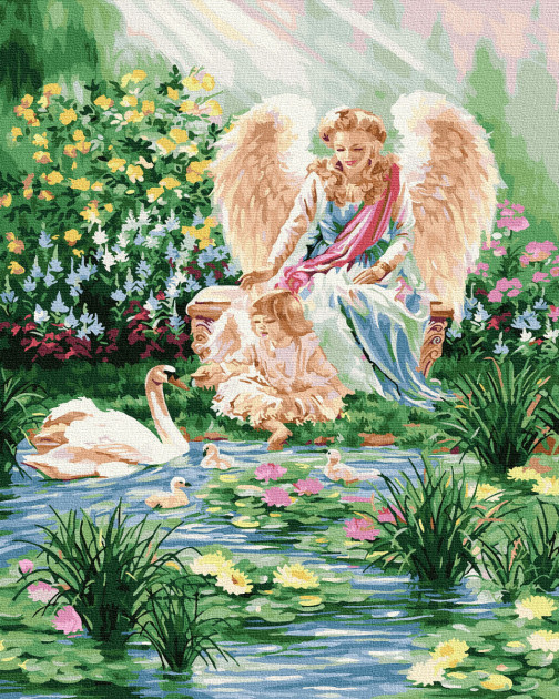 Картина за номерами. Rainbow Art "Ангел і дитина" GX34548-RA по цене 240 грн.