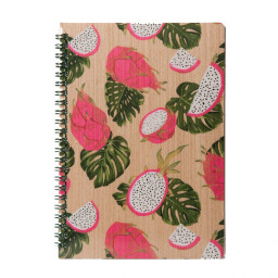 Блокнот "Драгон Фрукт" из модифицированной древесины Kiri sketch 12202-KR формат А5 на пружине