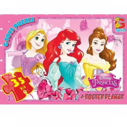 Дитячий пазл "Принцеси Дісней" G-Toys PD90 плакат 35 елементів