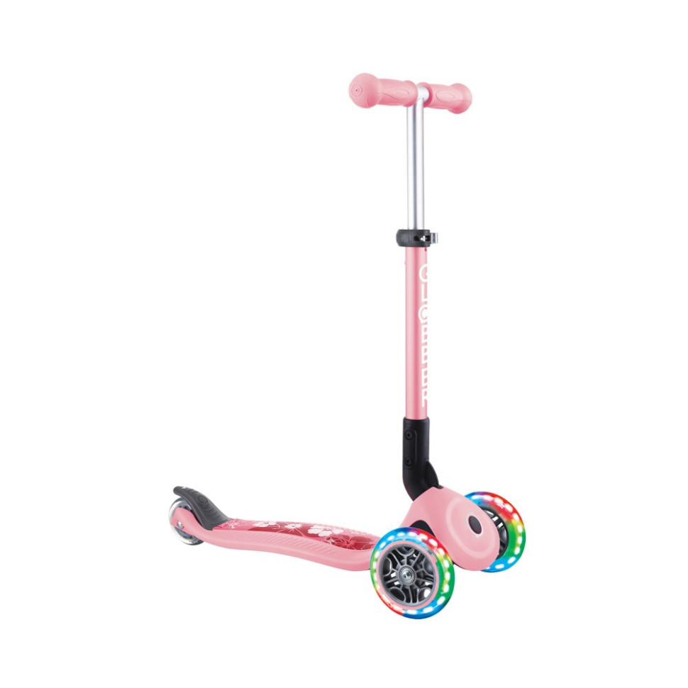 Самокат серии JUNIOR FOLDABLE FANTASY LIGHTS GLOBBER 433-210 розовый, до 50 кг 3 колеса