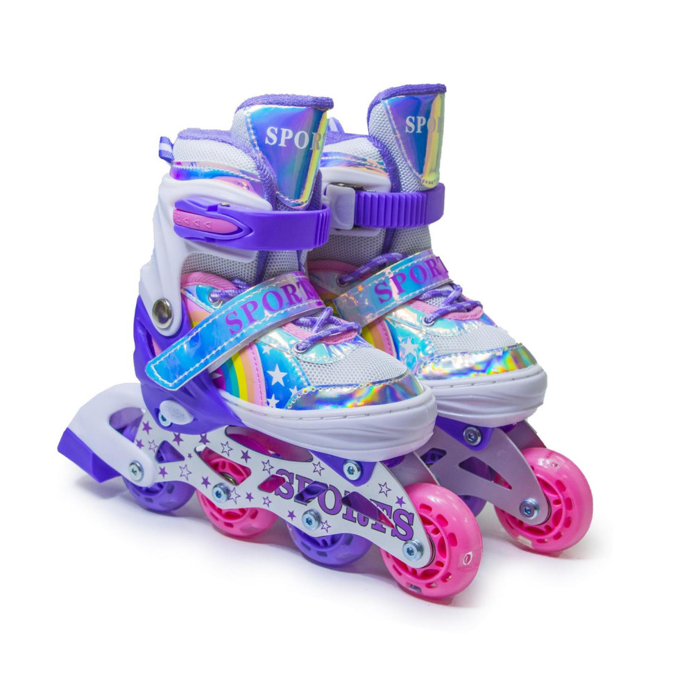 Детские раздвижные ролики Scale Sports 703664920 радужный фиолетовый, размер 34-37