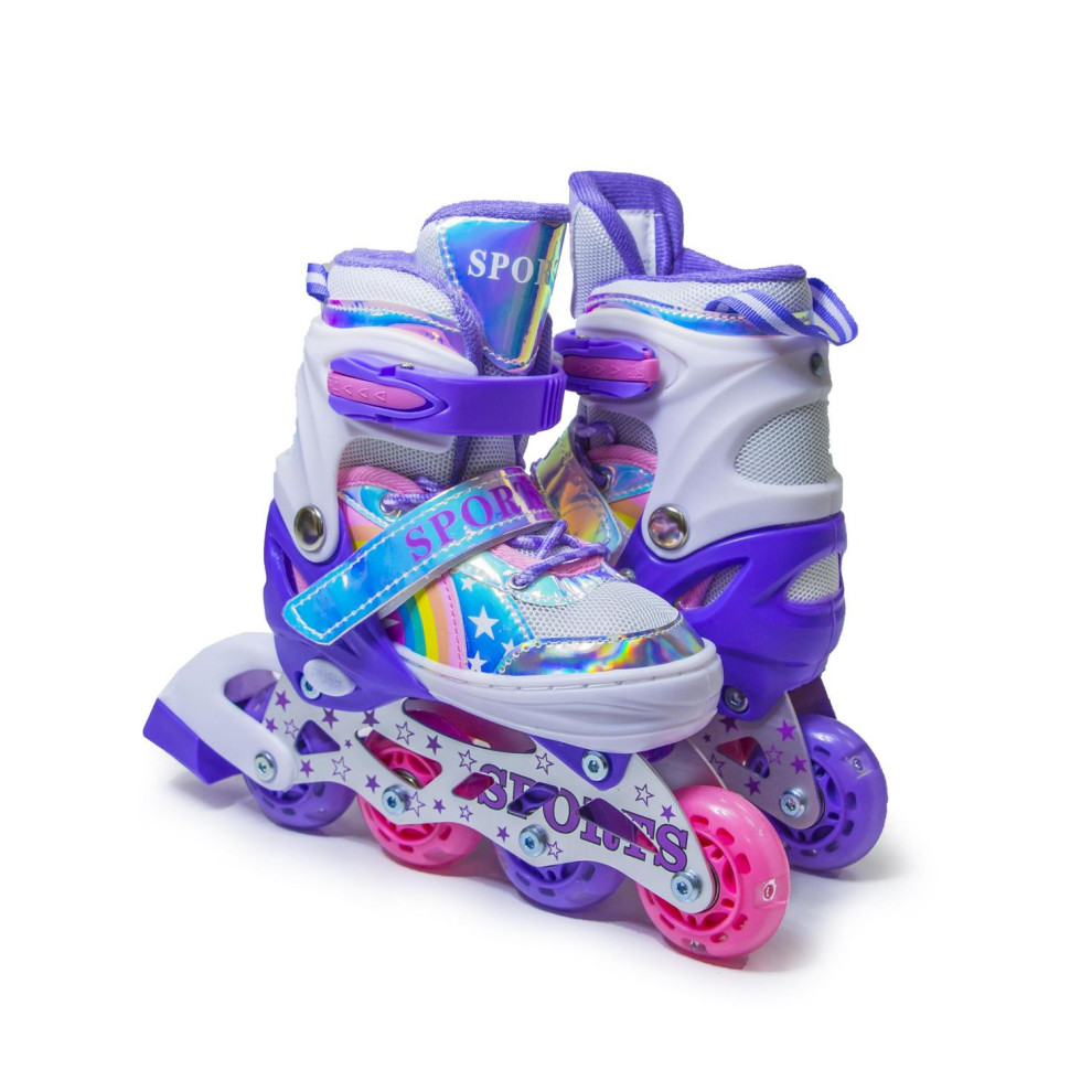 Детские раздвижные ролики Scale Sports 703664920 радужный фиолетовый, размер 34-37