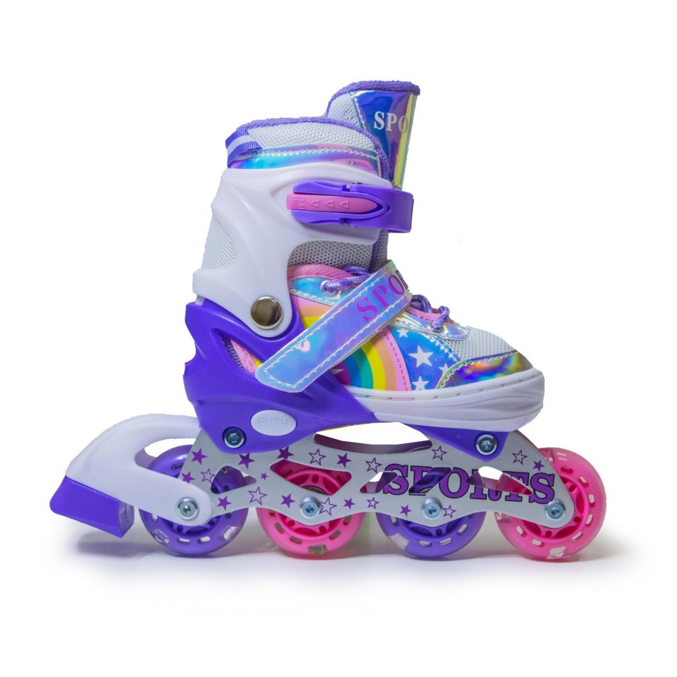 Детские раздвижные ролики Scale Sports 703664920 радужный фиолетовый, размер 34-37