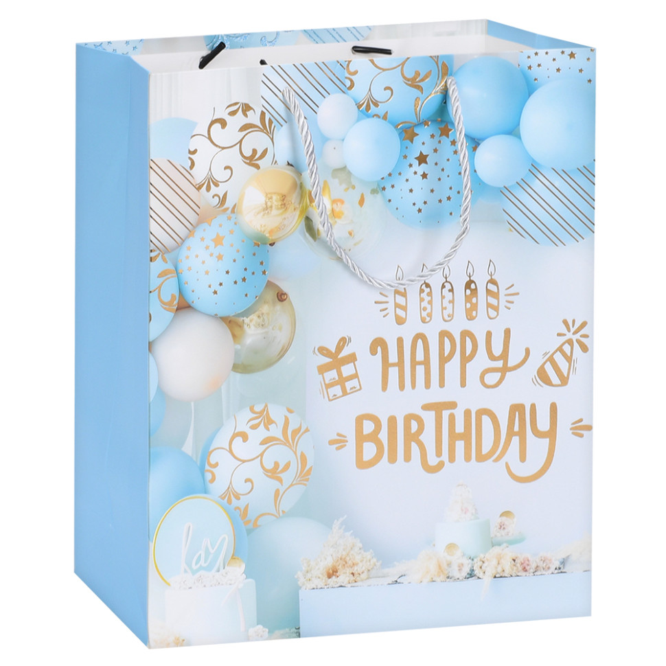 Пакет подарочный Happy Birthday Bambi MK 5951-M-1 размер 32х26х10 см