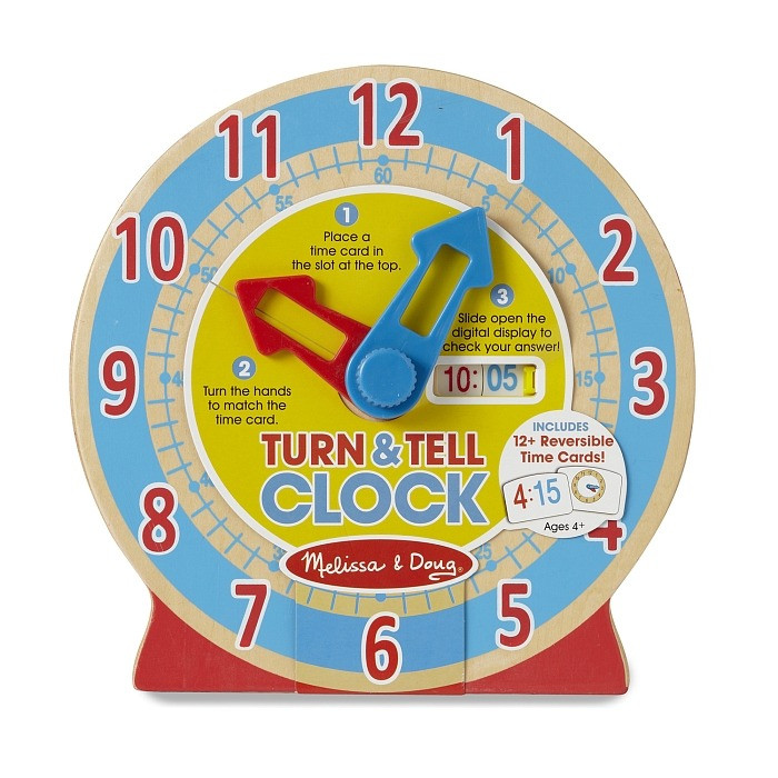Деревянные умные часы Melissa&Doug MD4284, 13 двусторонних карточек
