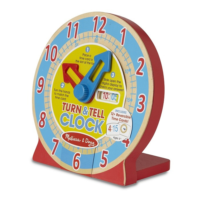 Деревянные умные часы Melissa&Doug MD4284, 13 двусторонних карточек