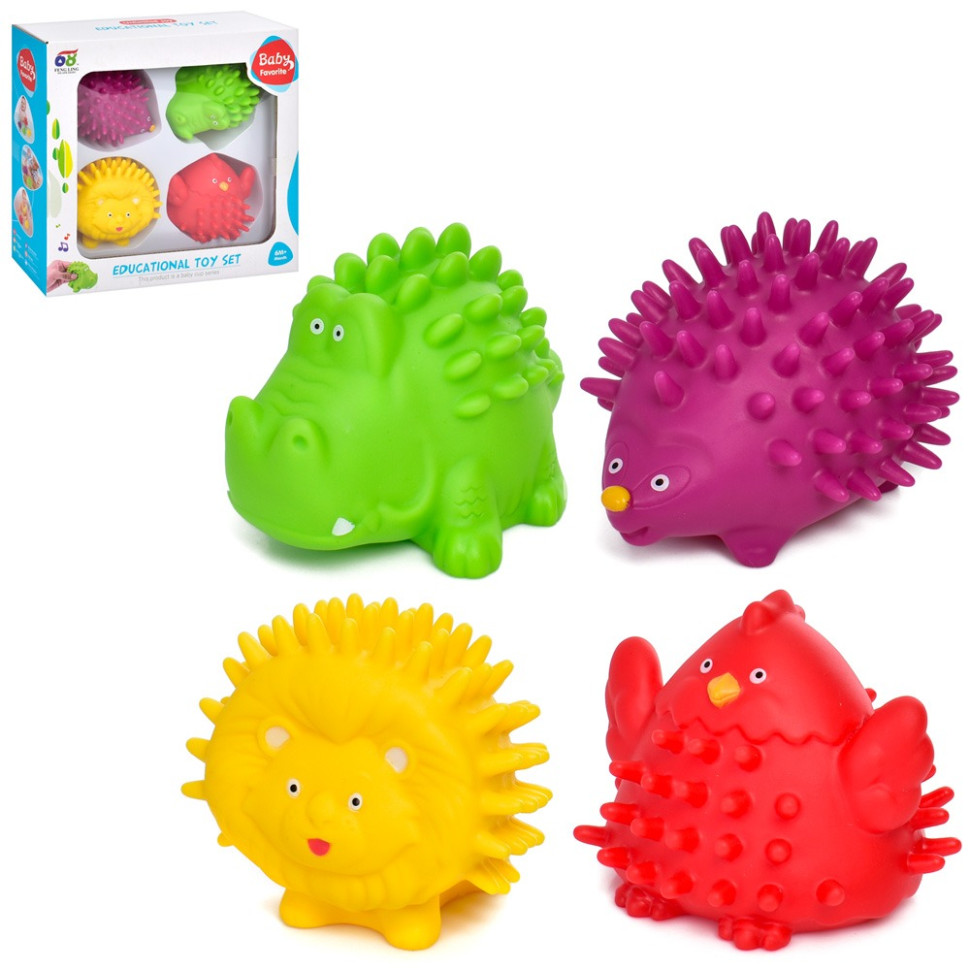 Набор Игрушек для ванной Bambi 628-1 Мячики-животные, 4 шт