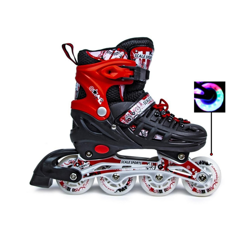 Детские раздвижные ролики LF 905 Scale Sports 1352221228-M, Red, размер 34-37