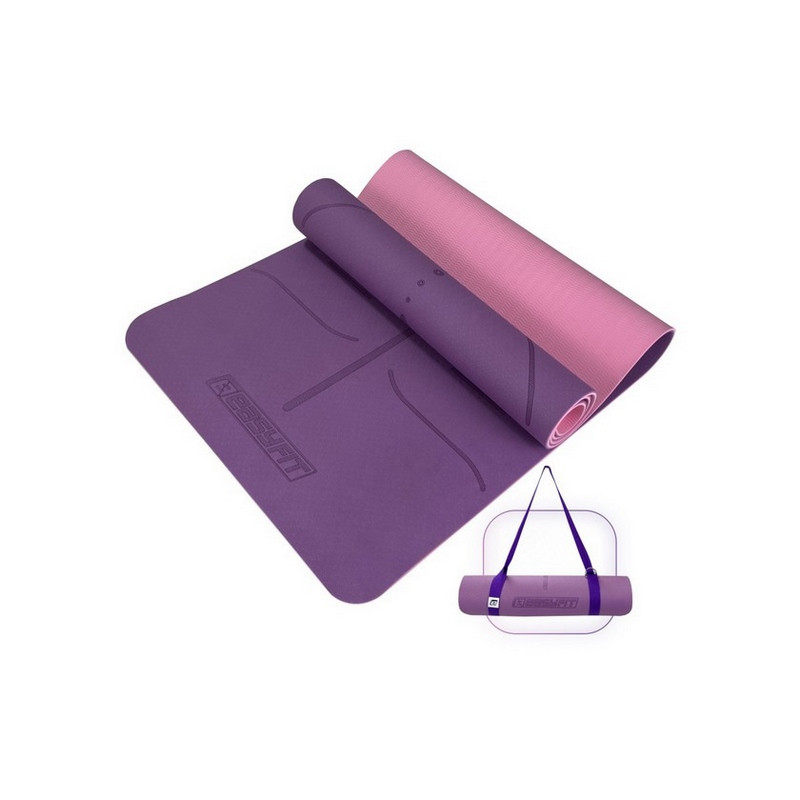 Коврик для йоги и фитнеса Polarity EasyFit EF-A19241s-VP с ремнем 183х61 см