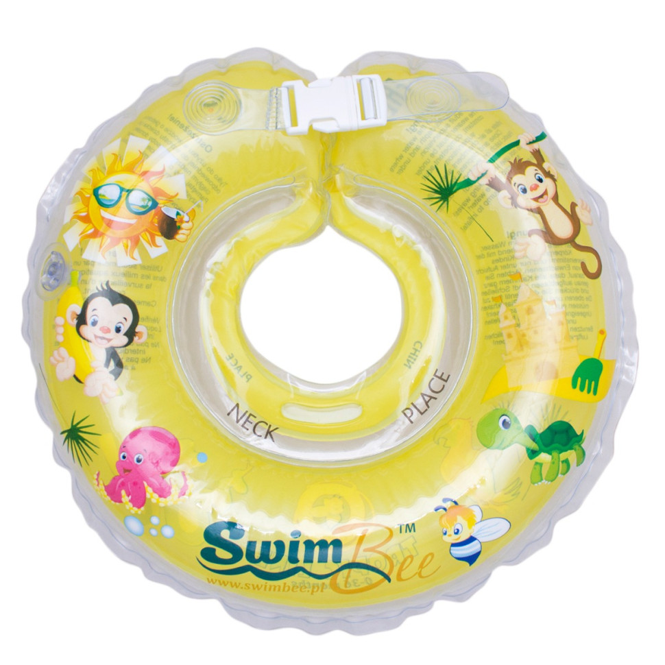 Дитячий круг для купання SwimBee 1111-SB-02 жовтий, виготовлений з екологічного матеріалу