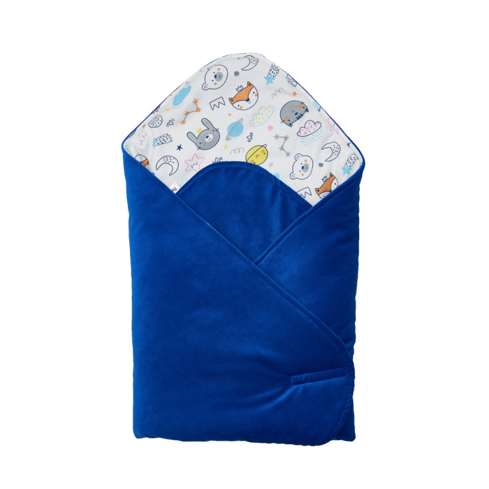 Конверт-плед детский Velvet Print Twins 9016-TVP-09 dark blue 80x80 см