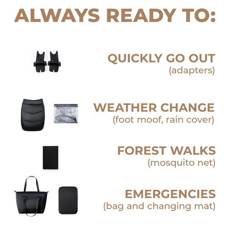 Универсальная коляска 2 в 1 Prime 2 Kinderkraft KSPRIM02BLK2000 Venezian Black