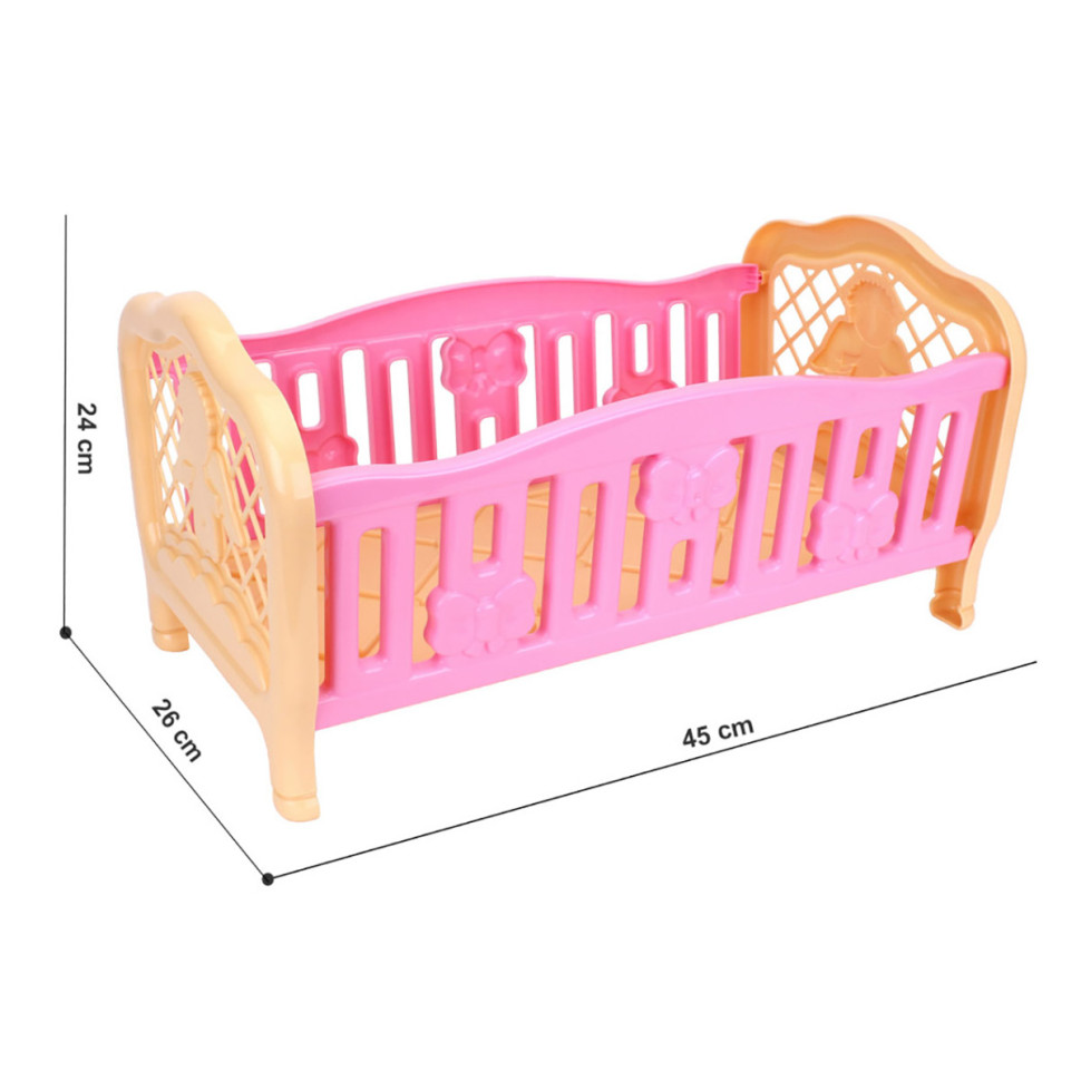 Кроватка для куклы Розовая Технок 4494TXK(Pink) 45х26х24 см